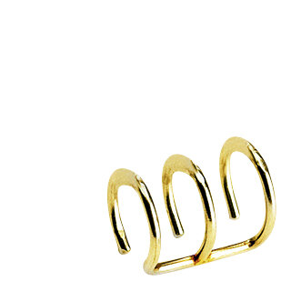 Vergoldeter Fake Ohrring Clip-On für Tragus 2 Ringe
