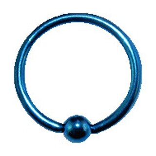 geschlossener Ring mit Kugel mit Titanüberzug 1,2 x 8mm 3mm blau