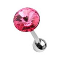 Piercingstecker (Barbell) "Kristall" pink