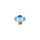 steinbesetzter Dermal-Anchor Aufsatz aus Titan 3mm hellblau