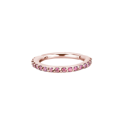 SEGMENTRING Clicker mit echten Swarovski® Kristallen 1.2 x 8 mm | Rosé | Pink |