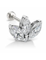 Maria Tash 6mm Engraved Diamond LotusThreaded Stud