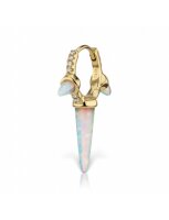 Maria Tash 8mm Triple Long Spike Opal & Diamond Clicker