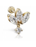 Maria Tash 6mm Invisible Diamond Lotus with Dangle...