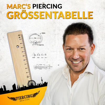 Marcs Piercing Größentabelle zum GRATIS Download