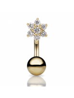 Maria Tash 3mm Diamond Flower and 3mm Ball Rook Barbell
