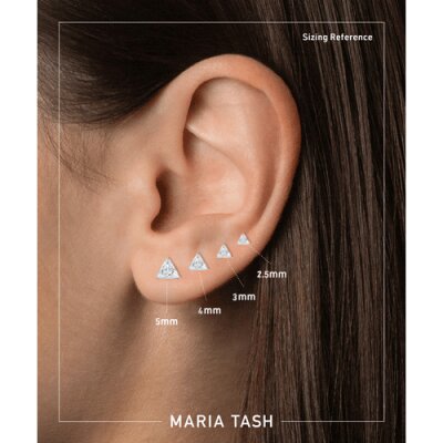 Maria Tash 3mm Invisible Set Triangle Diamond Threaded Stud Earring