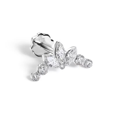 Maria Tash Invisible Set Diamond Lotus Garland Threaded Stud Earring