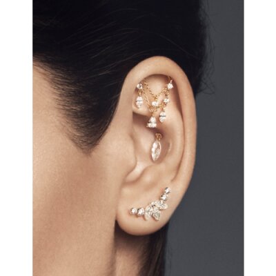 Maria Tash 6mm Floating Marquise Diamond Charm Threaded Stud Earring