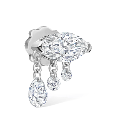 Maria Tash 8mm Triple Teardrop Marquise Diamond Threaded Stud Earring