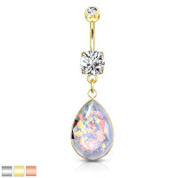 Bauchnabelpiercing Glitter Opal Stone