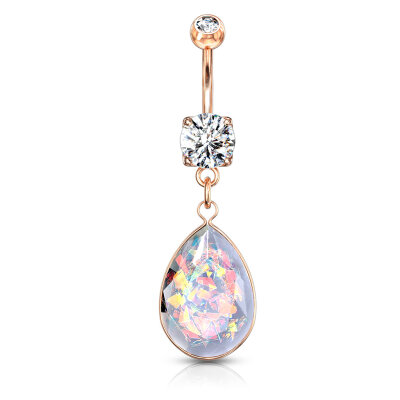 Bauchnabelpiercing "Glitter Opal Stone"