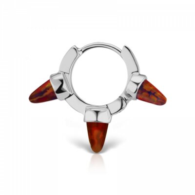 Maria Tash 6,5mm Triple Short Black-Red Opal Spike Clicker