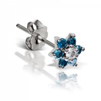 Maria Tash 4,5mm Blue Diamond Flower Earstud
