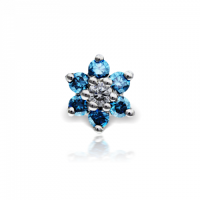Maria Tash 4,5mm Blue Diamond Flower Earstud