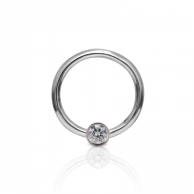 Maria Tash 8mm Fixed Horizontal Cubic Zirconia Ring