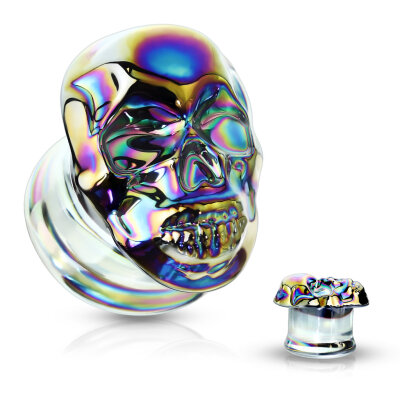 Plug Skull Front Pyrex Glass