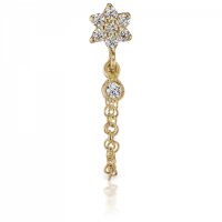 Maria Tash 4,5mm Diamond Flower Chain Wrap Earstud with...