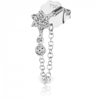 Maria Tash 4,5mm Diamond Flower Chain Wrap Earstud with 1,5mm Dangle
