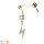 Bauchnabelpiercing "Lightning Bolt" mit 14K Goldüberzug
