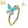 14K Gold Nasenring Schmetterling mit Zirkonia Steinen