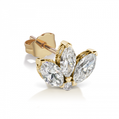 Maria Tash 3mm Engraved Diamond Lotus Earstud