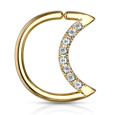 Offener Ring "Crystal Crescent Moon"