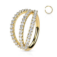 High Quality Hoop Ring "Crystal Triple Lined"