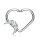 Offener Ring "Paved Crescent Heart Shape "