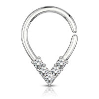 offener Ring "5 CZ Lined Pear"