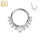 14K Gold Clicker "Front Facing CZ and Opal"