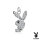 CZ Paved Playboy Bunny Charm für Clicker