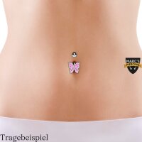 Bauchnabelpiercing "Crystal Paved Butterfly"