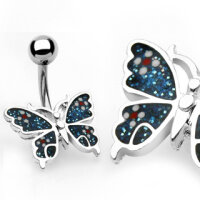 Bauchnabelpiercing Colored Butterfly