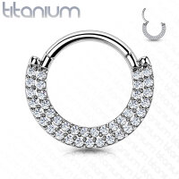 Titan Segmentring Clicker "Double Lined CZ Paved Front"