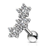 Barbell "Triple 5 Crystals Flower"