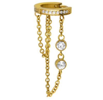 High Quality Segmentring Clicker "Chains with Crystal Scalloped"