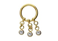 High Quality Segmentring Clicker "Three Chains with round Crystals"