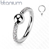 HIGH QUALITY TITAN KLEMMKUGELRING "CZ Pave on Each...