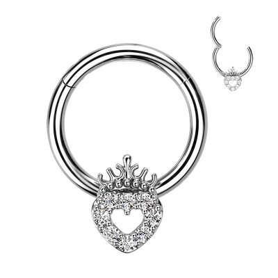 High Quality Segmentring Clicker Hollow Heart with Crown top