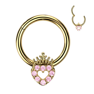 High Quality Segmentring Clicker Hollow Heart with Crown top