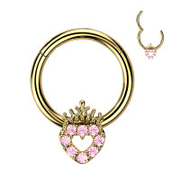 High Quality Segmentring Clicker "Hollow Heart with Crown top"