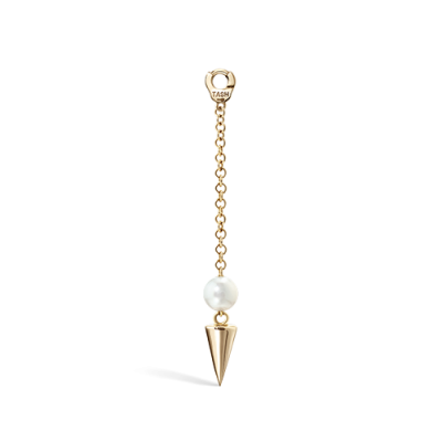 Maria Tash 20mm Pearl and Short Spike Pendulum Charm
