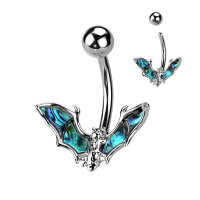 Bauchnabelpiercing "Bat with Abalone Shell Wings"