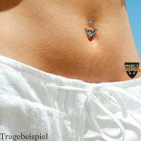 Bauchnabelpiercing "Bat with Abalone Shell Wings"
