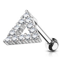 Barbell CZ Paved Triangle Top