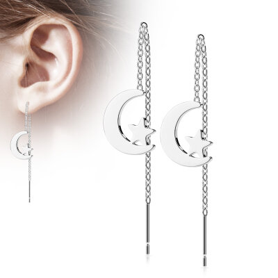 Ohrstecker Set "Free Falling Moon and Star"