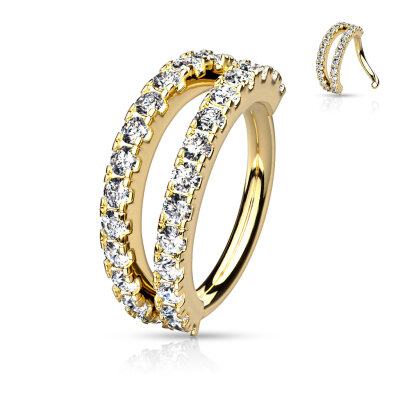 Offener Ring Double Lined CZ Set