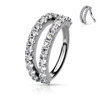 Offener Ring "Double Lined CZ Set"