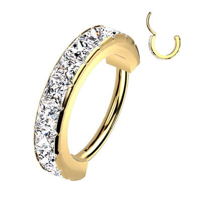 High Quality Segment Ring Clicker Square Zirconia